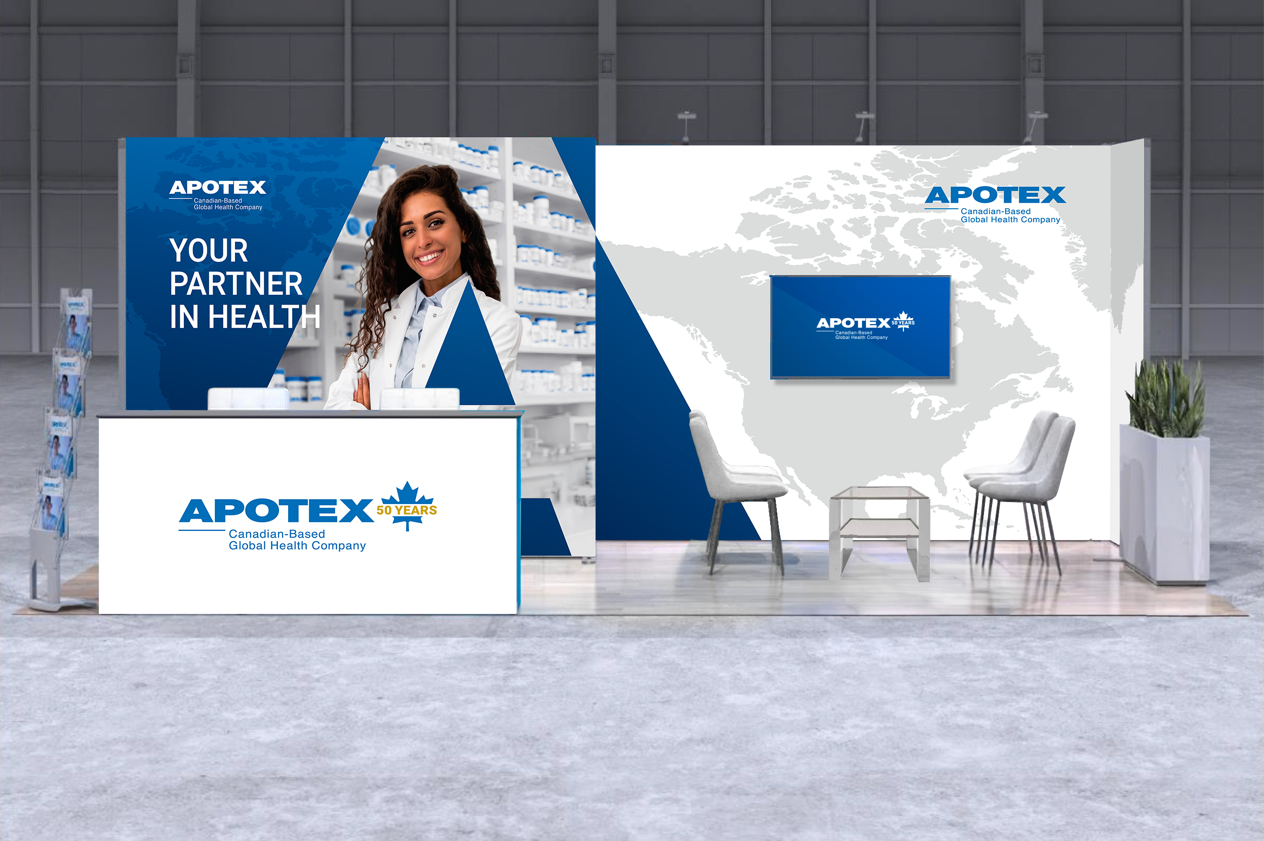 Apotex exhibition booth designed for industry event